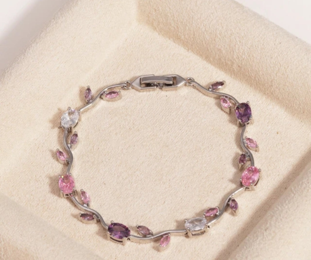 Pink n purple tulip bracelet