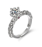 Arial silver plated adjustable ring