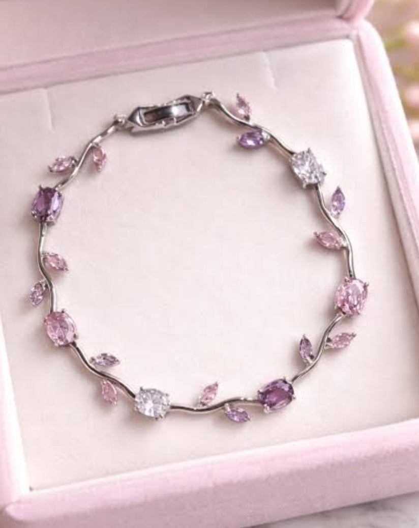 Pink n purple tulip bracelet