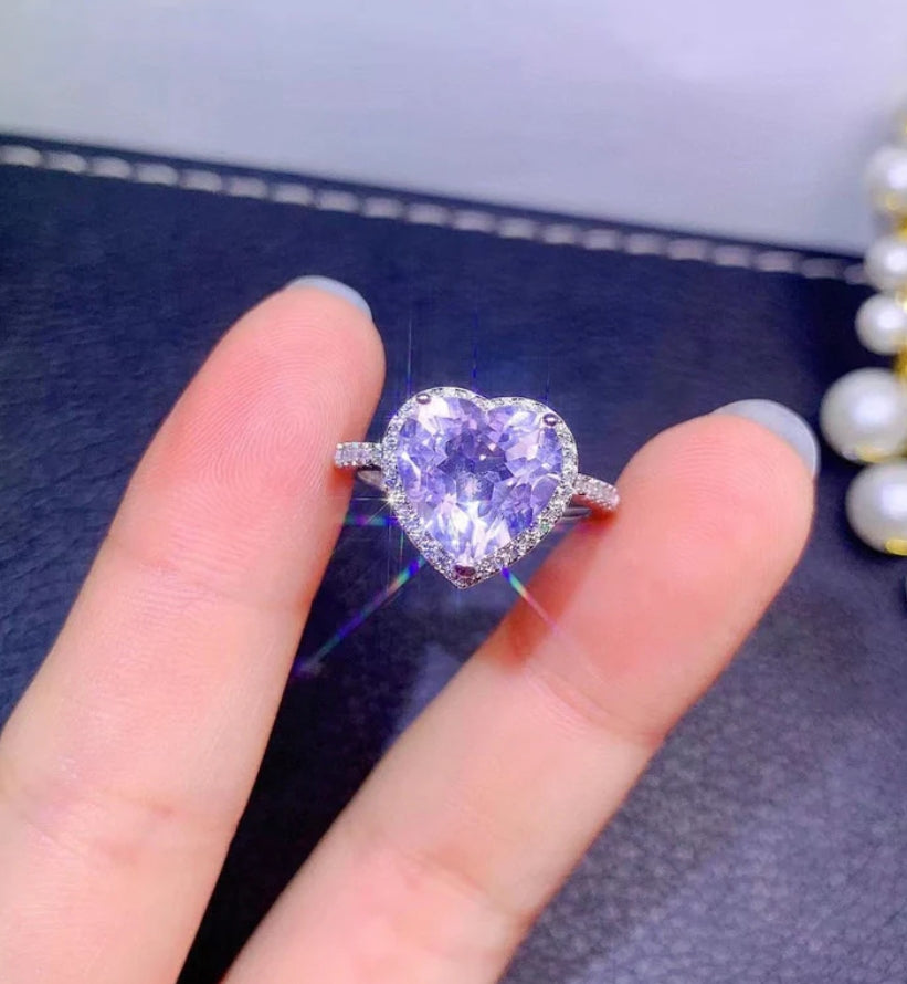 Purple heart adjustable ring